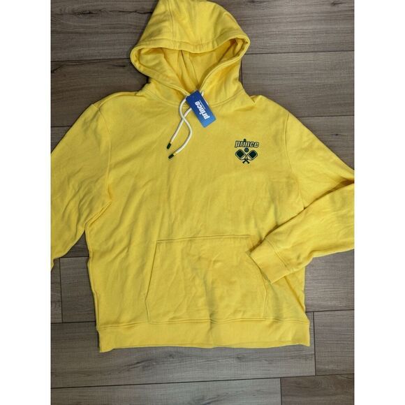Prince Pickleball Hoodie Sweatshirt Mens Yellow Pullover Pockets NWT XL Extra - Picture 3 of 3